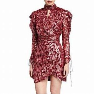 Jonathan Simkhai Silk Puff Sleeve Fil Coupé mini dress